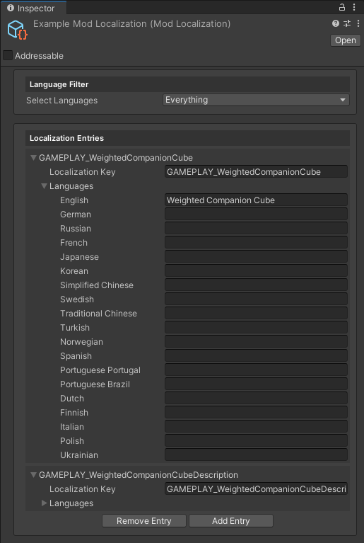 Localizations