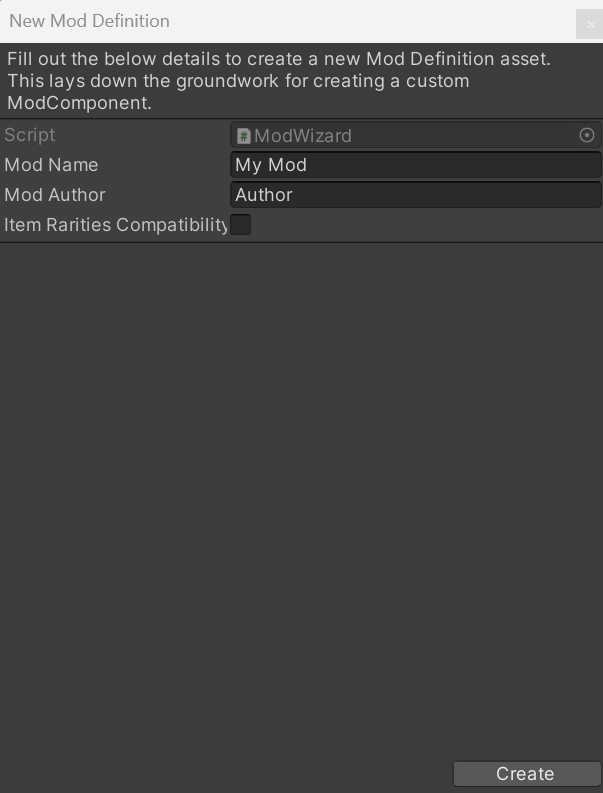 Mod Definition Wizard