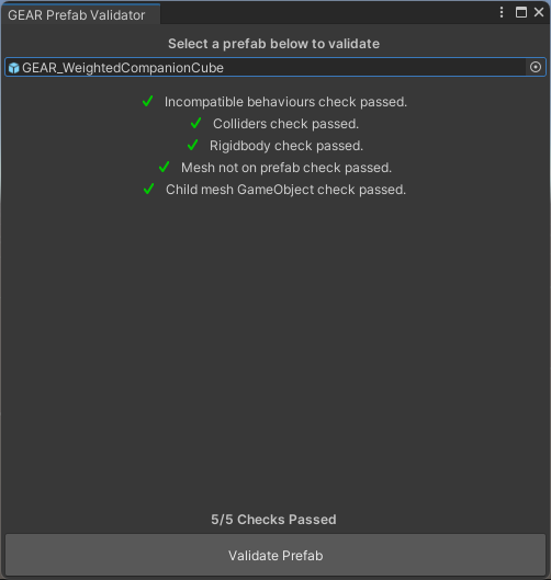 Prefab Validation After