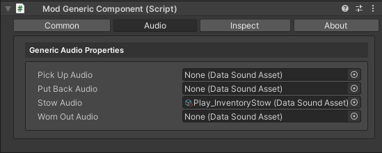 ModGenericComponent Audio Tab